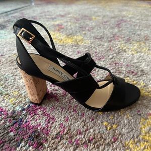Black Jimmy Choo cork heels (size 6)